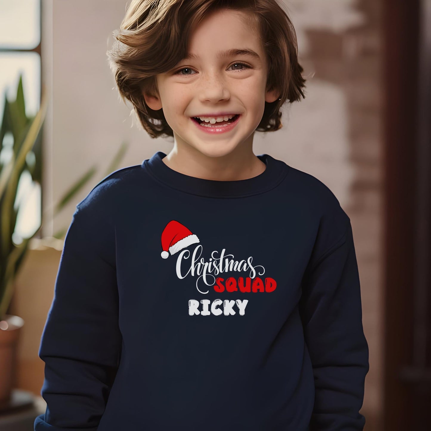 Custom Christmas Squad Santa Hat Sweatshirt