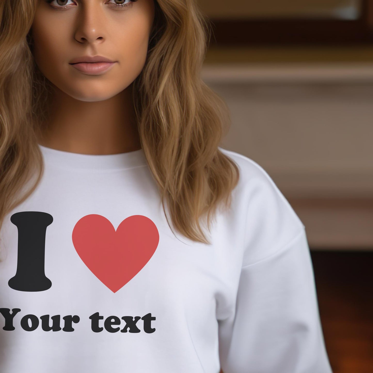 Unisex I Love Custom Sweatshirt, Unisex I Heart Custom Sweatshirt, Custom Text Shirt, Valentine Sweatshirt, Custom Valentine's Day Gift