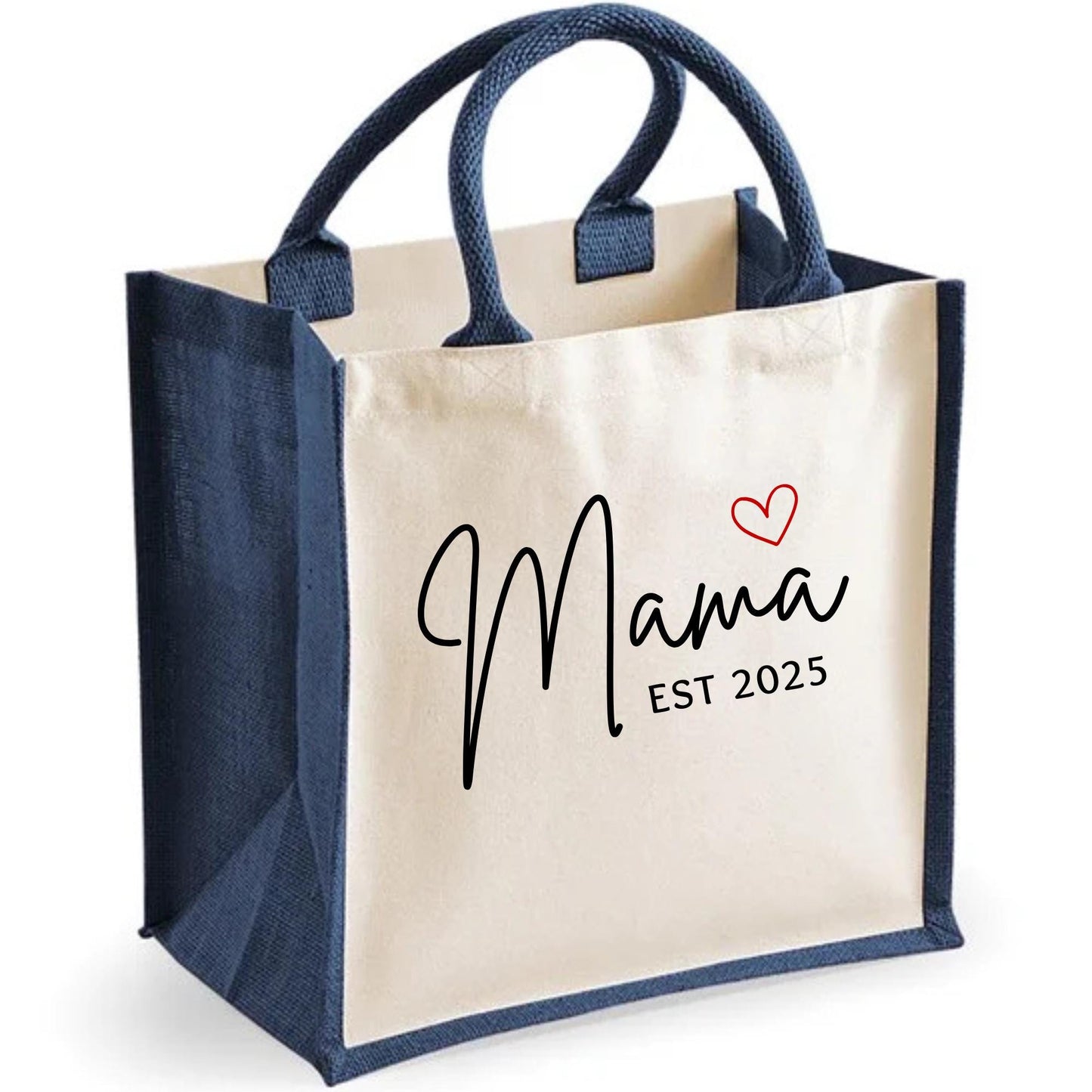 Personalised EST Tote Bag, Mama Est Tote Bag, Cute Shoulder Bag, Bag for Mama, Canvas Tote Bag, Mum Tote Bag, Mom Personalized Gift