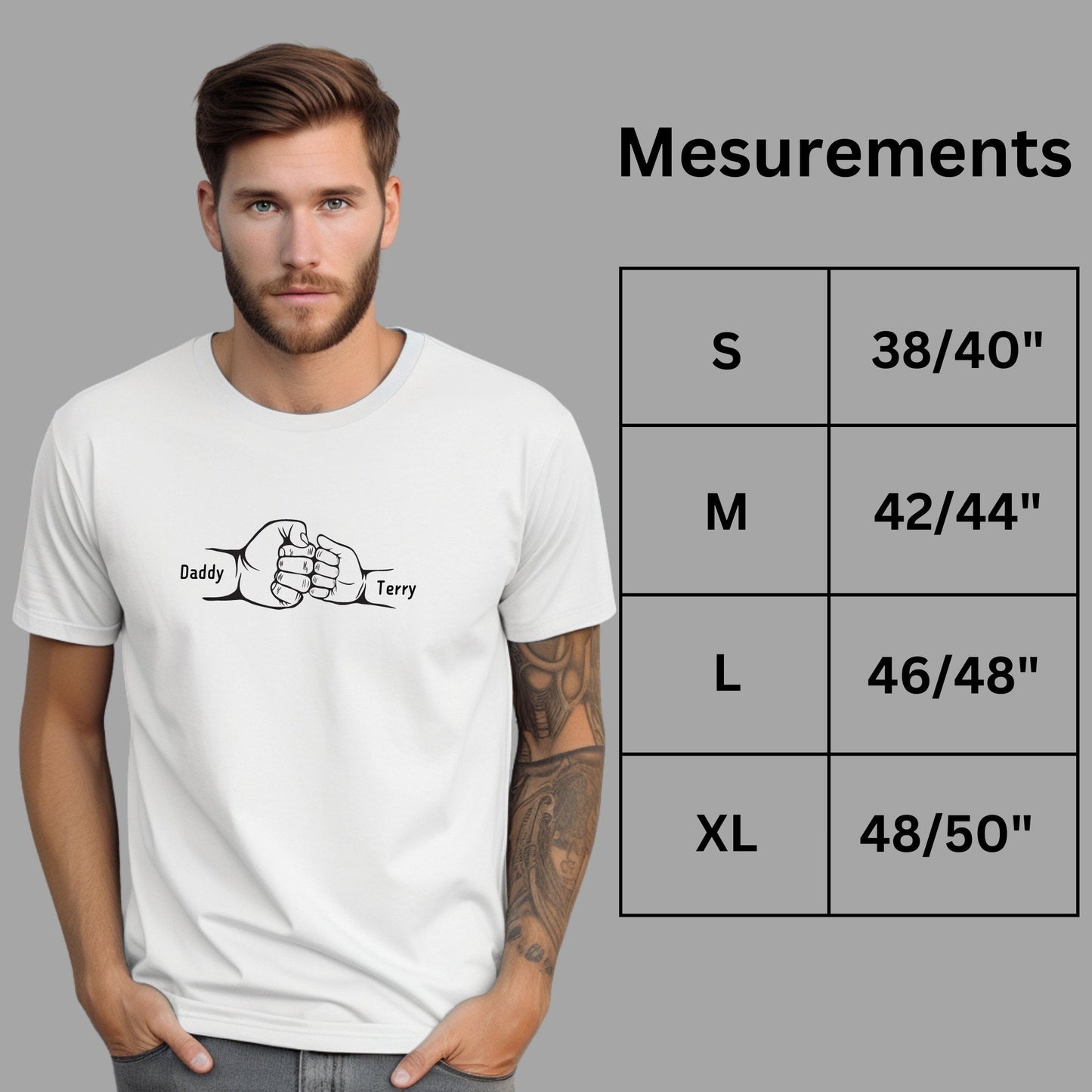 Custom Name Dad and Toddler Fist Bump T Shirt