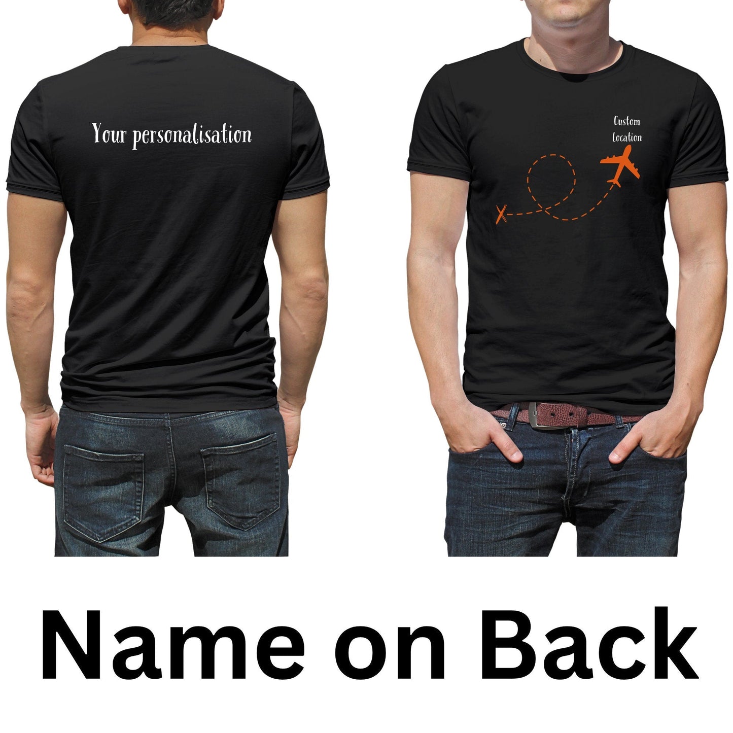 Personalised Flight Location Family Travel T Shirt