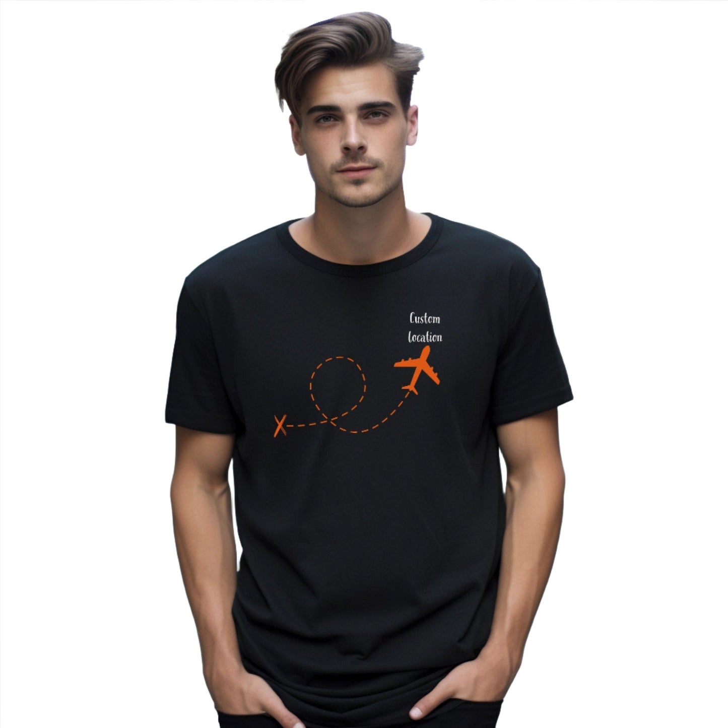 Personalised Flight Location Family Travel T Shirt