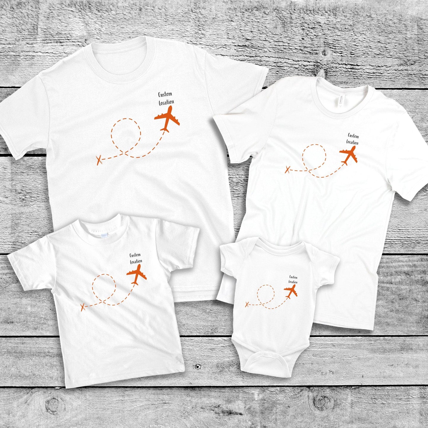 Personalised Flight Location Family Travel T Shirt