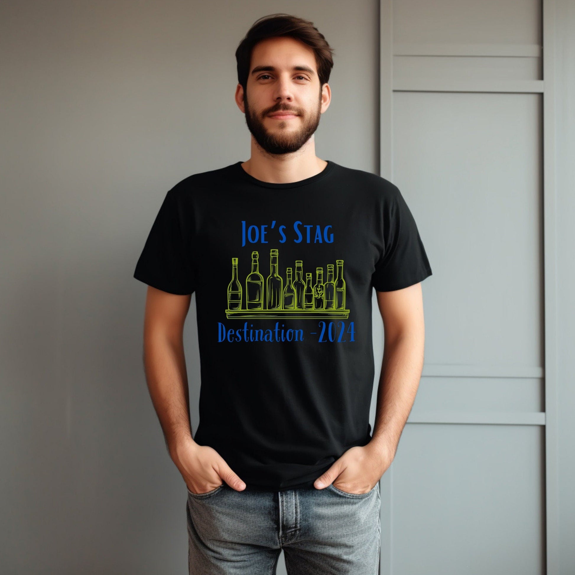 Personalised Loes Stag Beer Bottles T Shirts