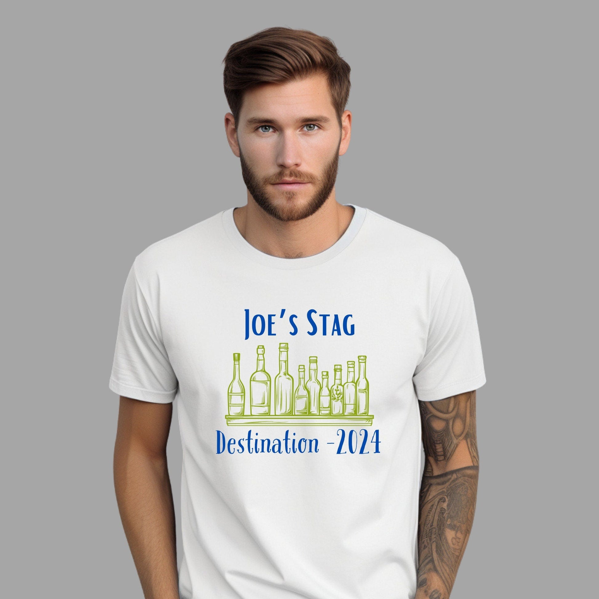 Personalised Loes Stag Beer Bottles T Shirts