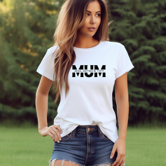 Personalised Mom Shirt with Kids Name, Custom Mom Shirt, Kids Name Shirt, Custom Mom Gift, Mother's Day Shirt, Shirts for Mum, Gift for Mom