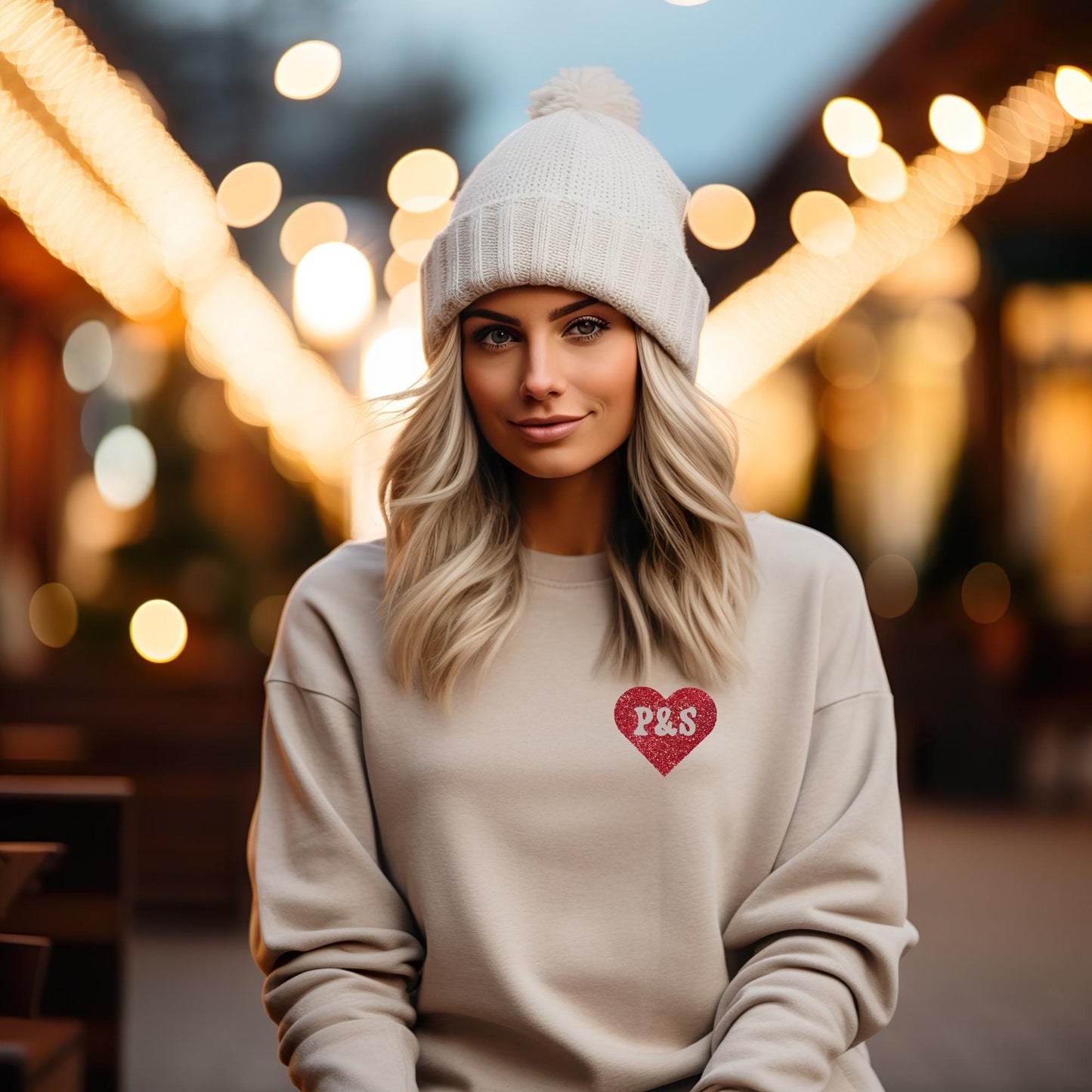 Personalised Red Glitter Heart Pocket Sweatshirt, Pocket Heart Crewneck Sweatshirt, Custom Name Valentine Sweater, Heart Sweatshirt Gift