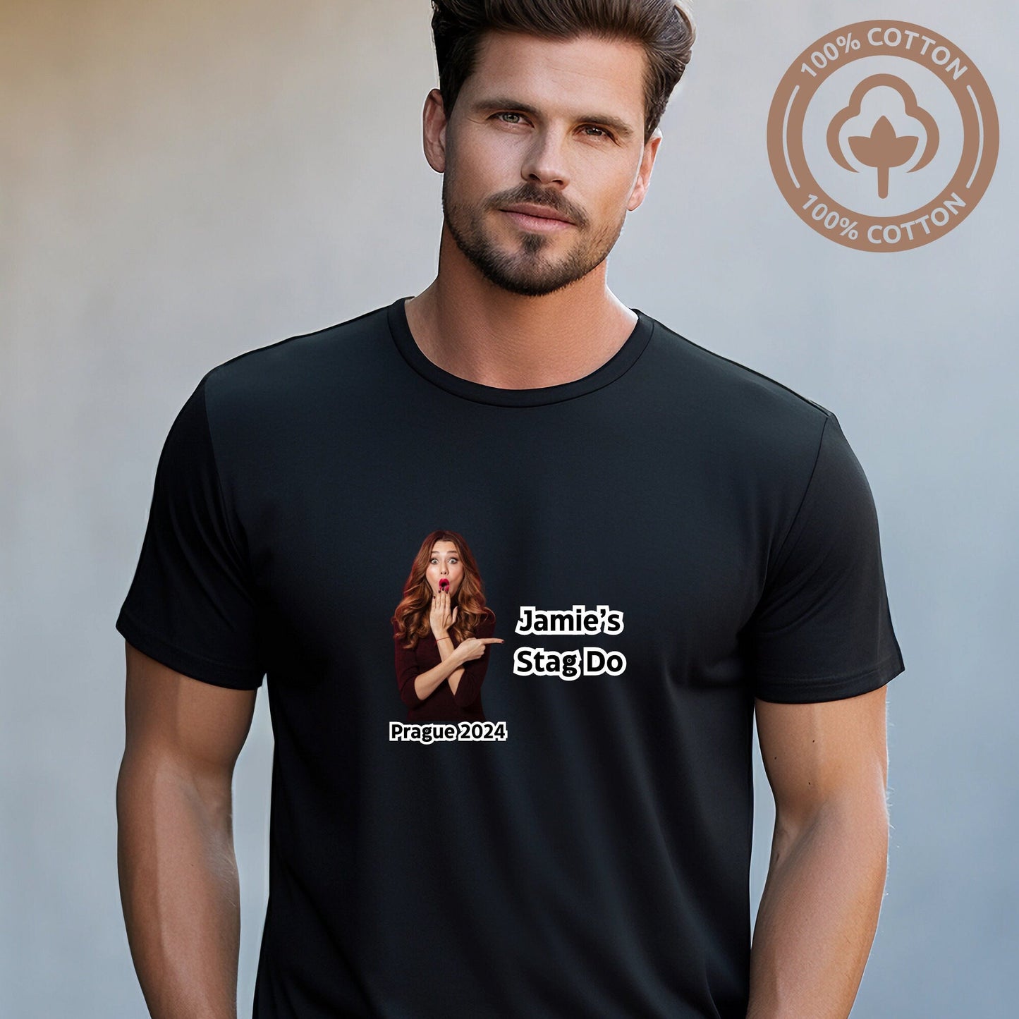 Personalised Stag Do Photo Printed T Shirt