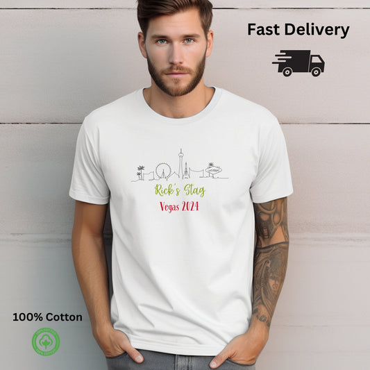 Personalised Stag Vegas Skyline T Shirt