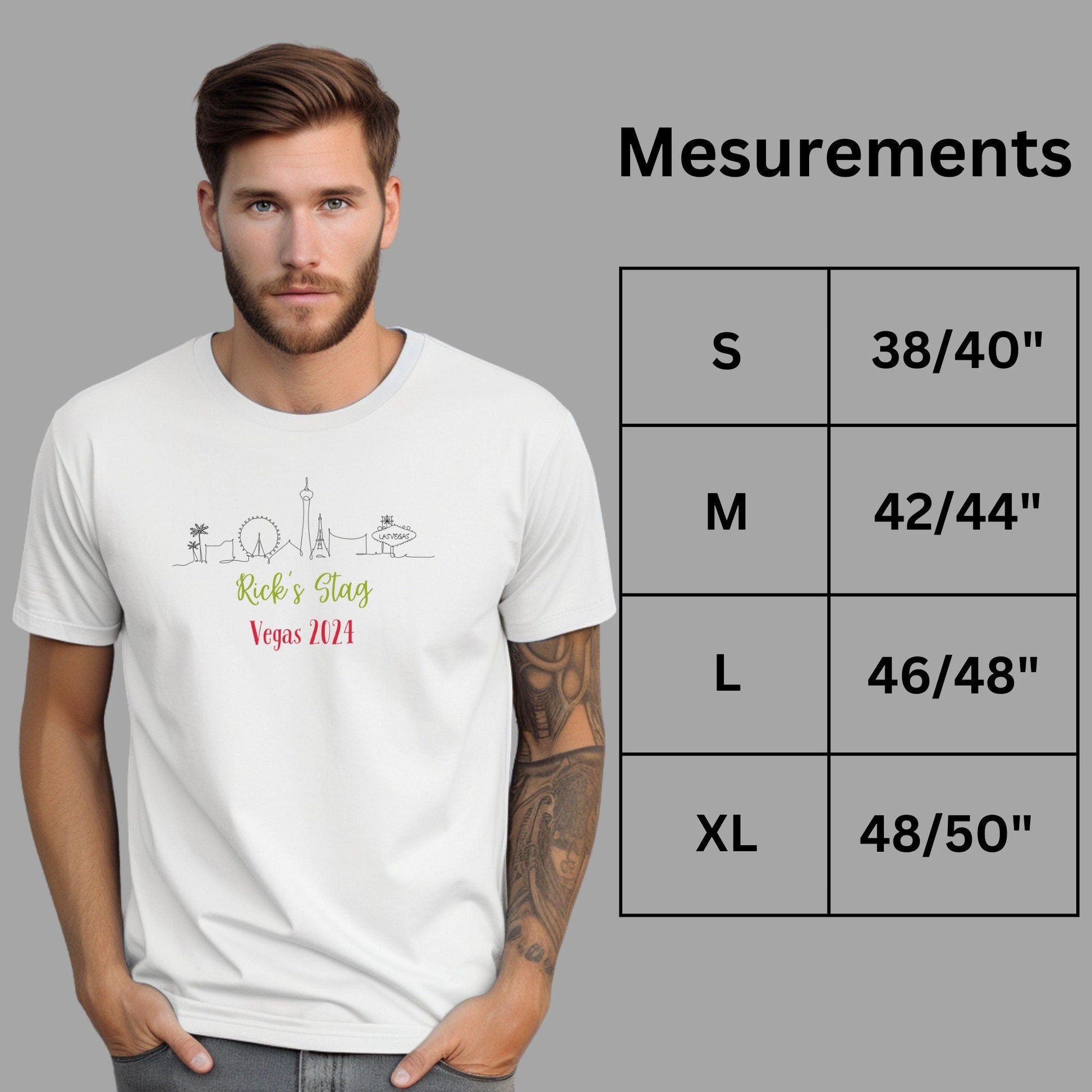 Personalised Stag Vegas Skyline T Shirt