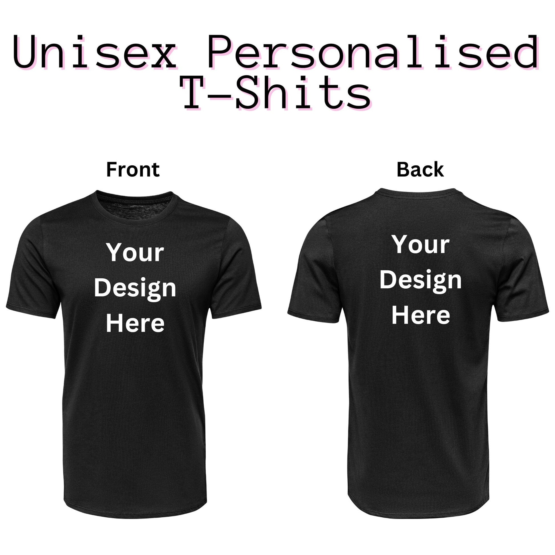 Personalised Unisex Printed Adult T Shirt