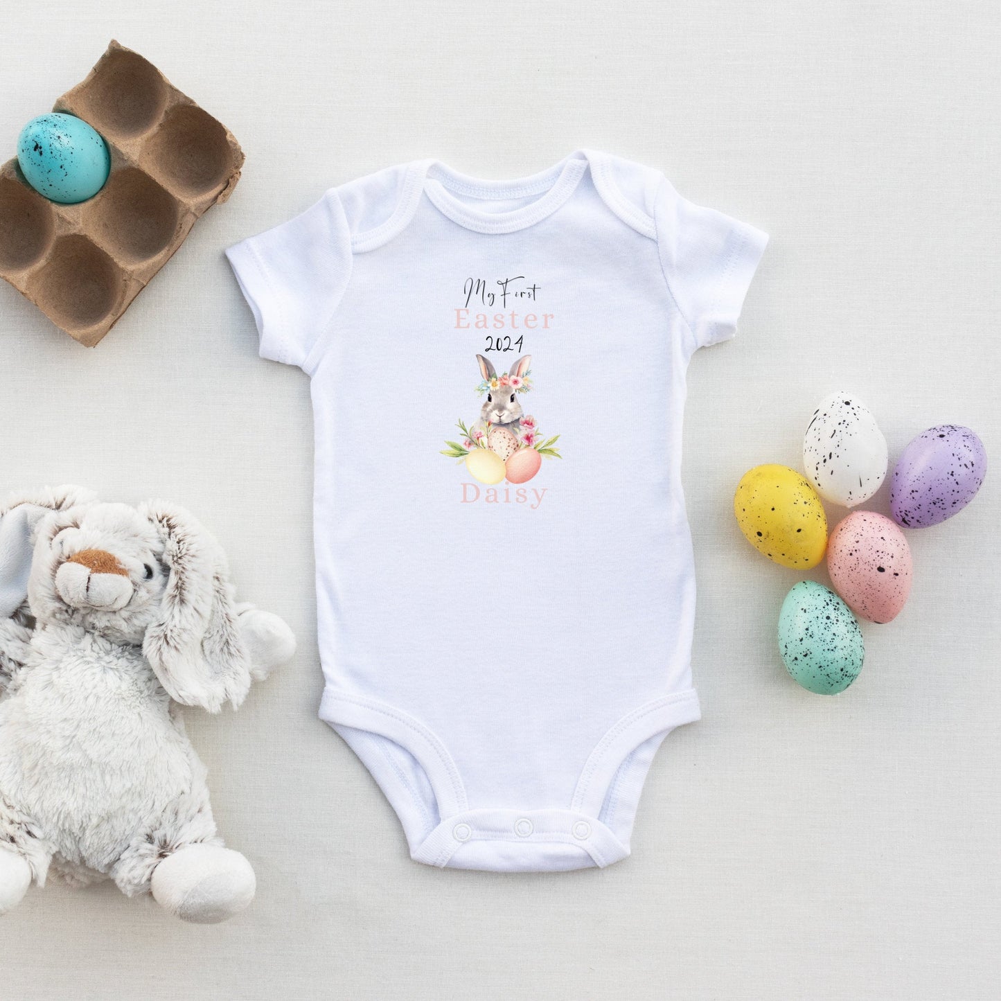 My First Easter Babygrow Little Rabbit My First Easter Outfit Baby Boys Easter Outfit My First Easter Baby Vest My 1st Easter Sleepsuit