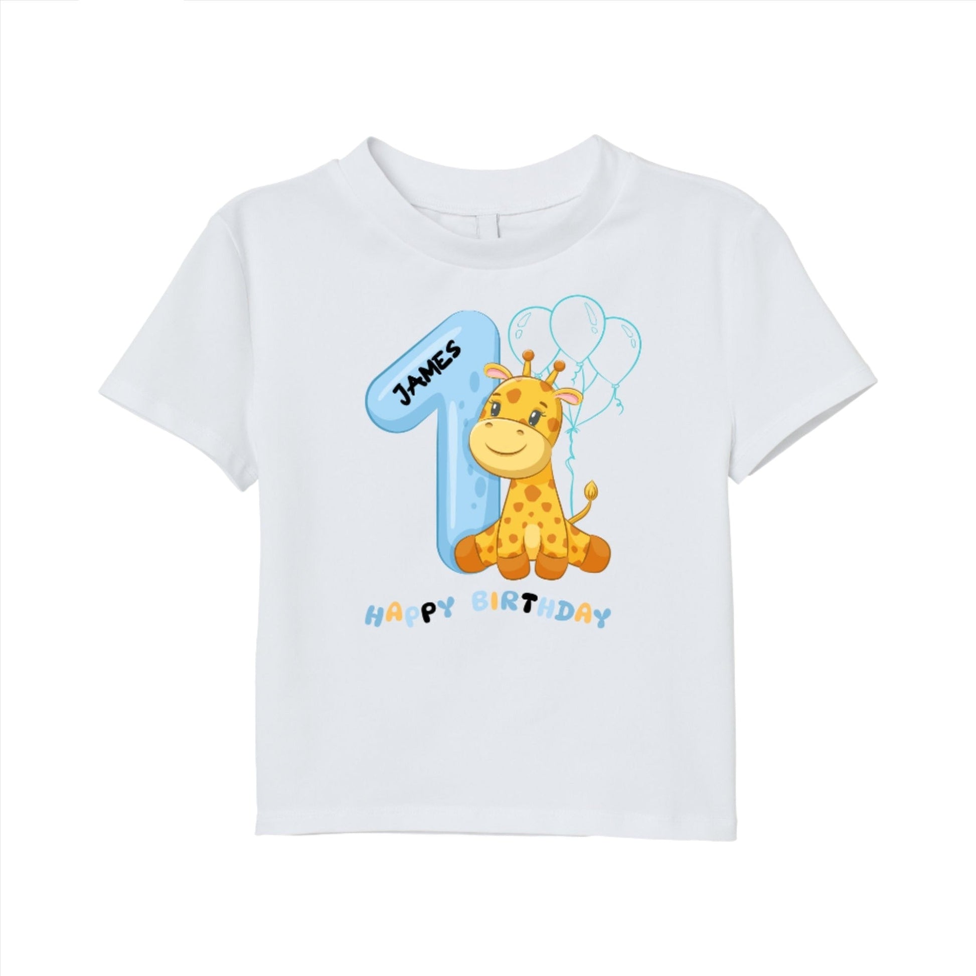 Adorable Giraffe First Birthday Personalised Tee & Bodysuit - Perfect Baby's First Birthday Outfit & Gift!