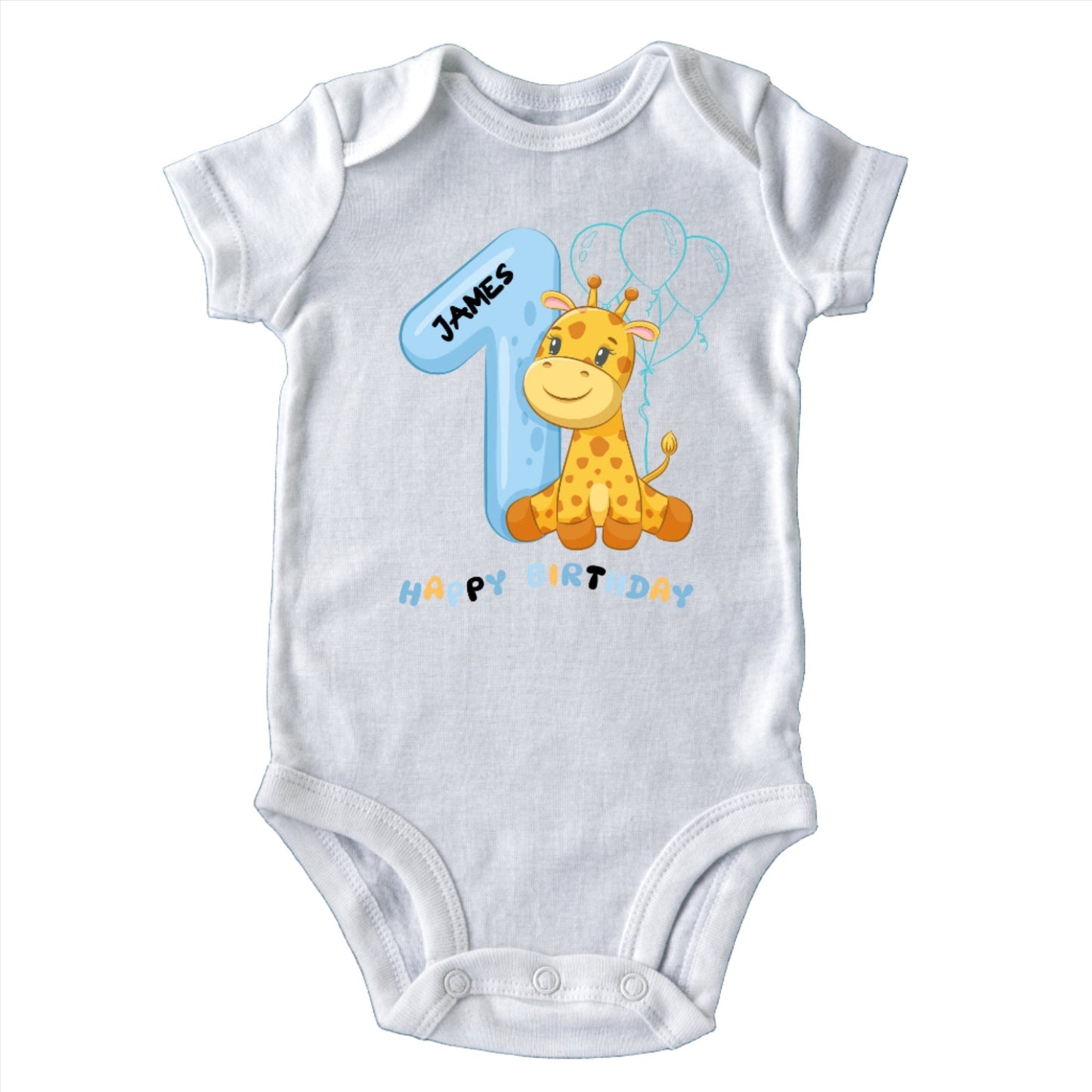 Adorable Giraffe First Birthday Personalised Tee & Bodysuit - Perfect Baby's First Birthday Outfit & Gift!