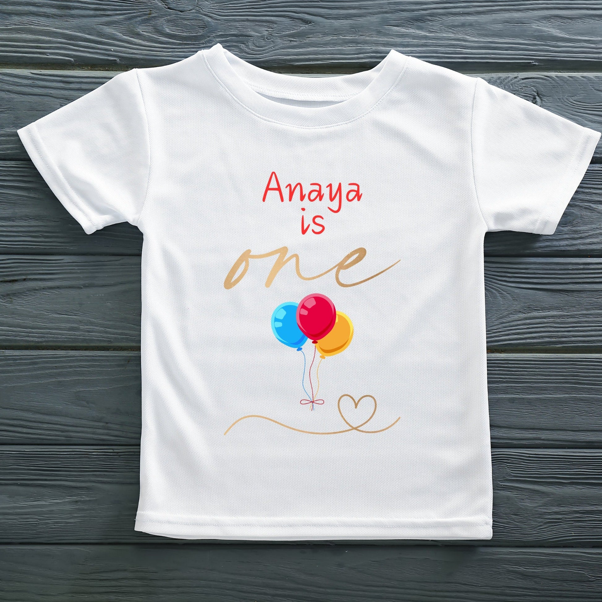 Adorable Personalised First Birthday Balloon Name Baby Bodysuit or T-Shirt, First Birthday Outfit for Your Little Princess!