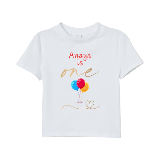 Adorable Personalised First Birthday Balloon Name Baby Bodysuit or T-Shirt, First Birthday Outfit for Your Little Princess!