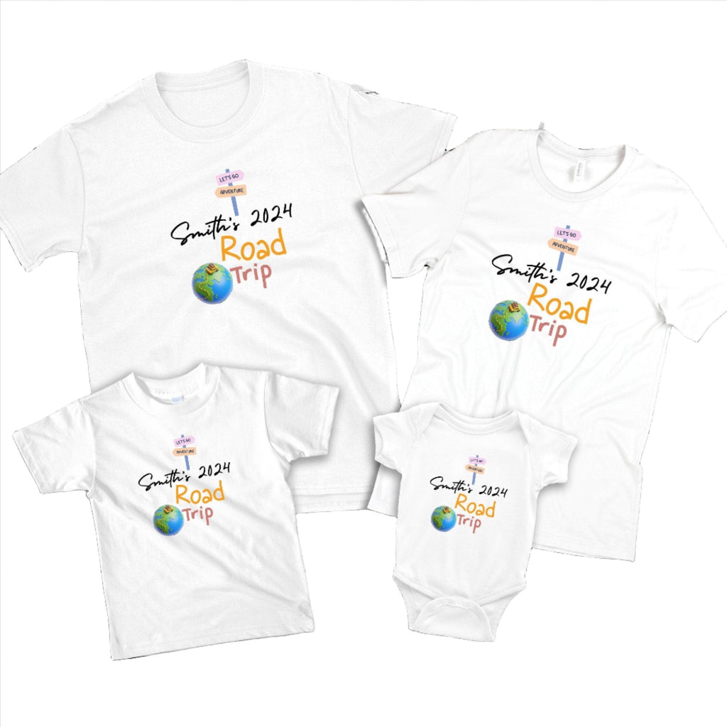 Personalised Family Road Trip World Map T Shirt