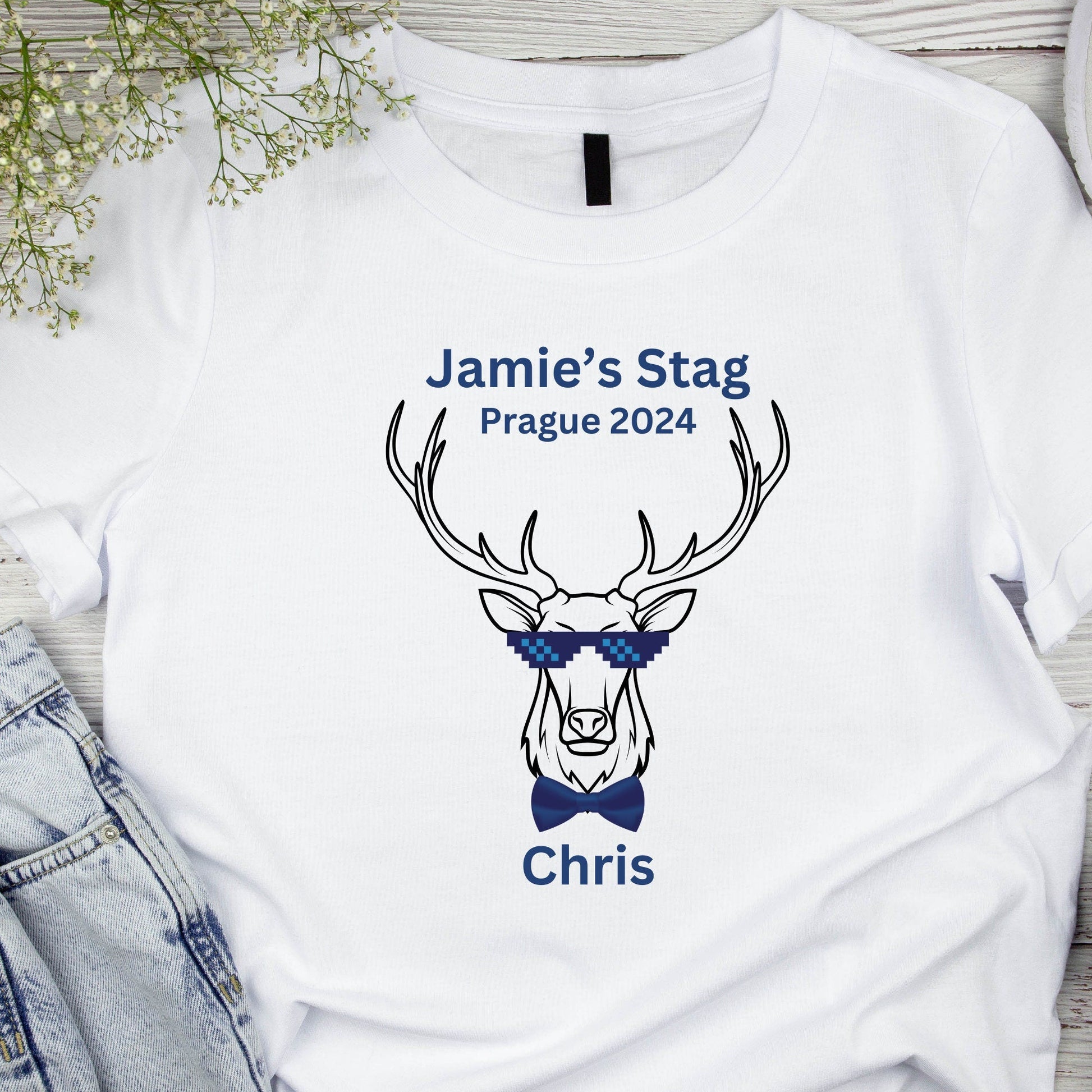 Custom Stag Prague Deer Head Antler Party T Shirts
