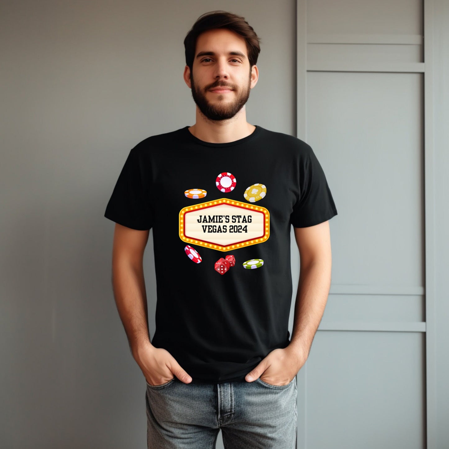 Personalised Stag Vegas T Shirts, Bachelor Party Vegas T-Shirts, Vegas Stag Do Personalised T-Shirt, Vintage Style Shirt, Las Vegas Gifts