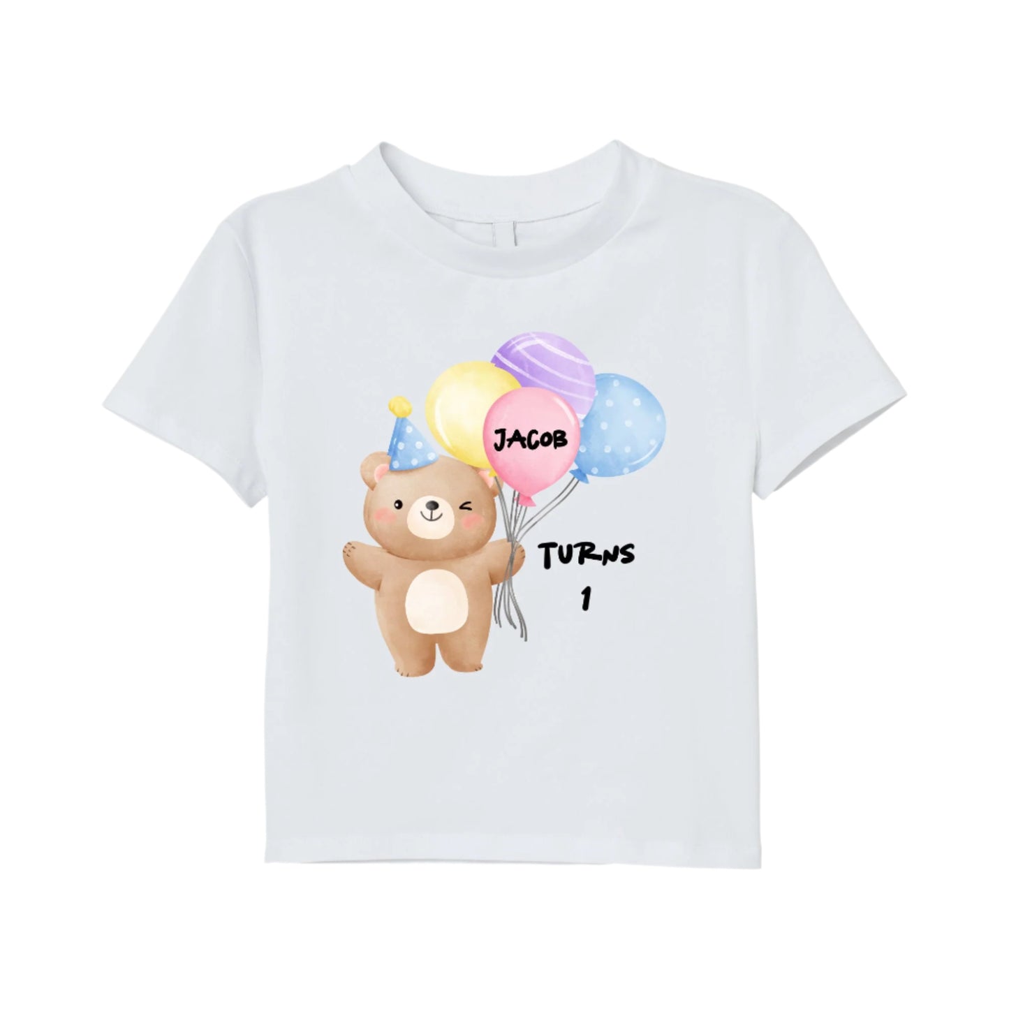 Kids First Birthday Bear with Balloons Shirts