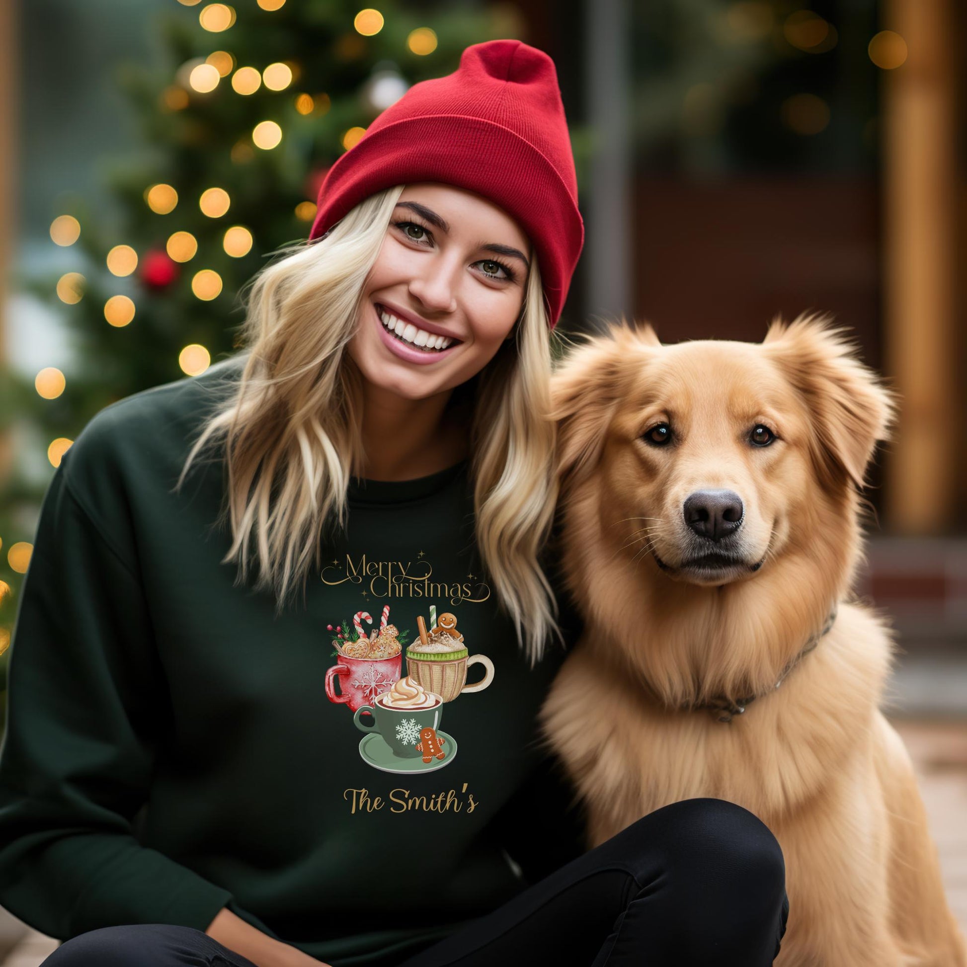 Personalised Merry Christmas Hot Chocolate Sweatshirt