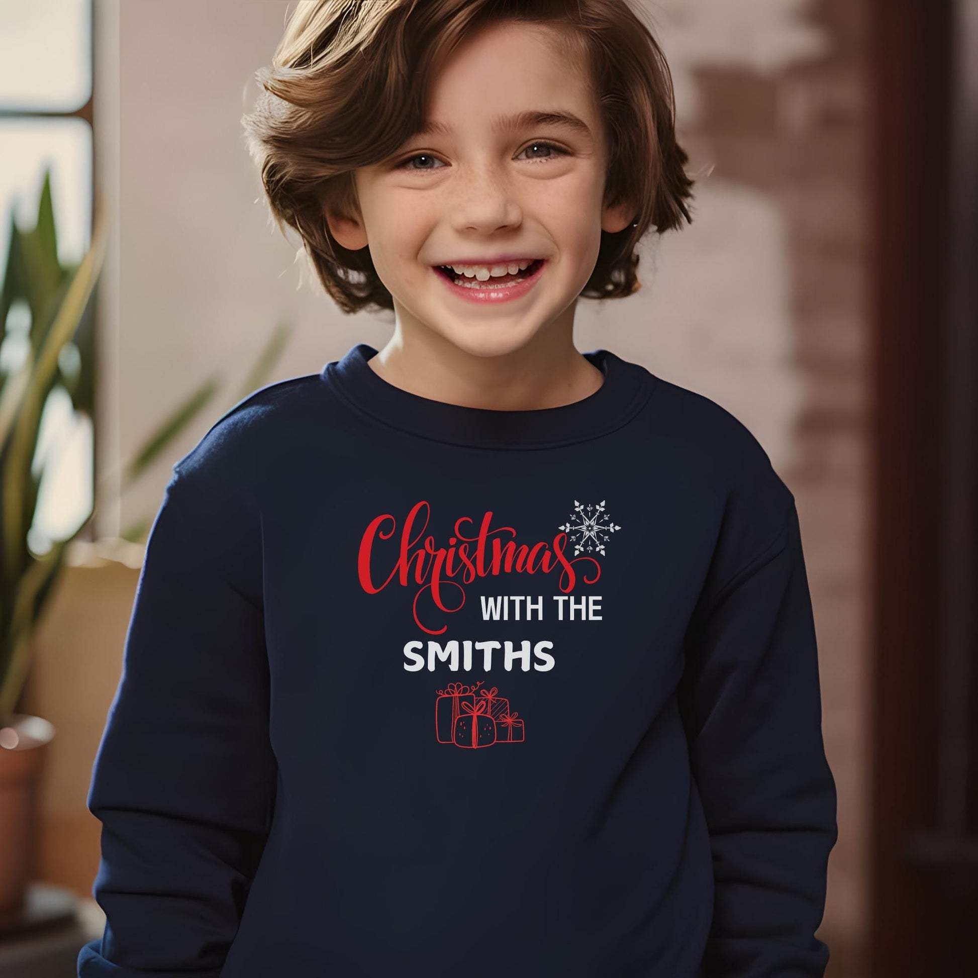 Custom Christmas Snowflake Gift Box Family Sweatshirts