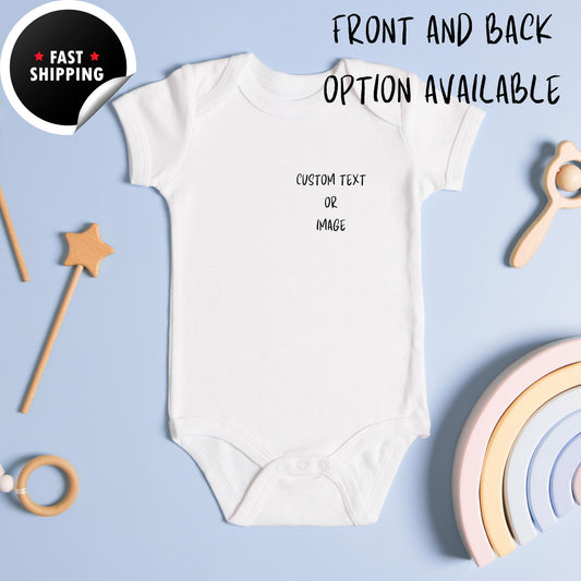 Custom Pocket text and image Baby Bodysuits