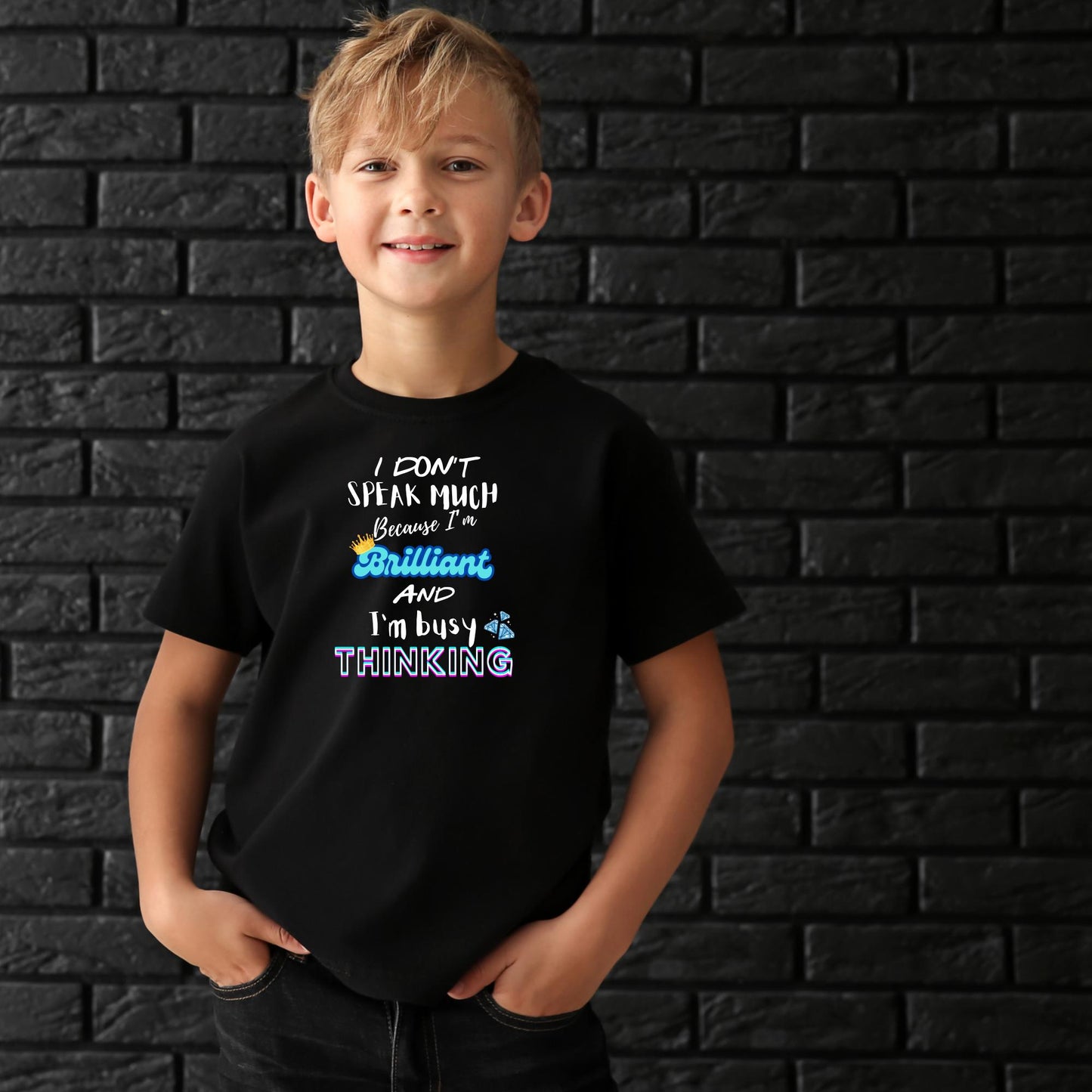 I Don't Speak Much Because I'm Brilliant and I'm Busy Thinking Shirt, Secret Santa T Shirt, Stocking Filler Shirts, Autism t shirt