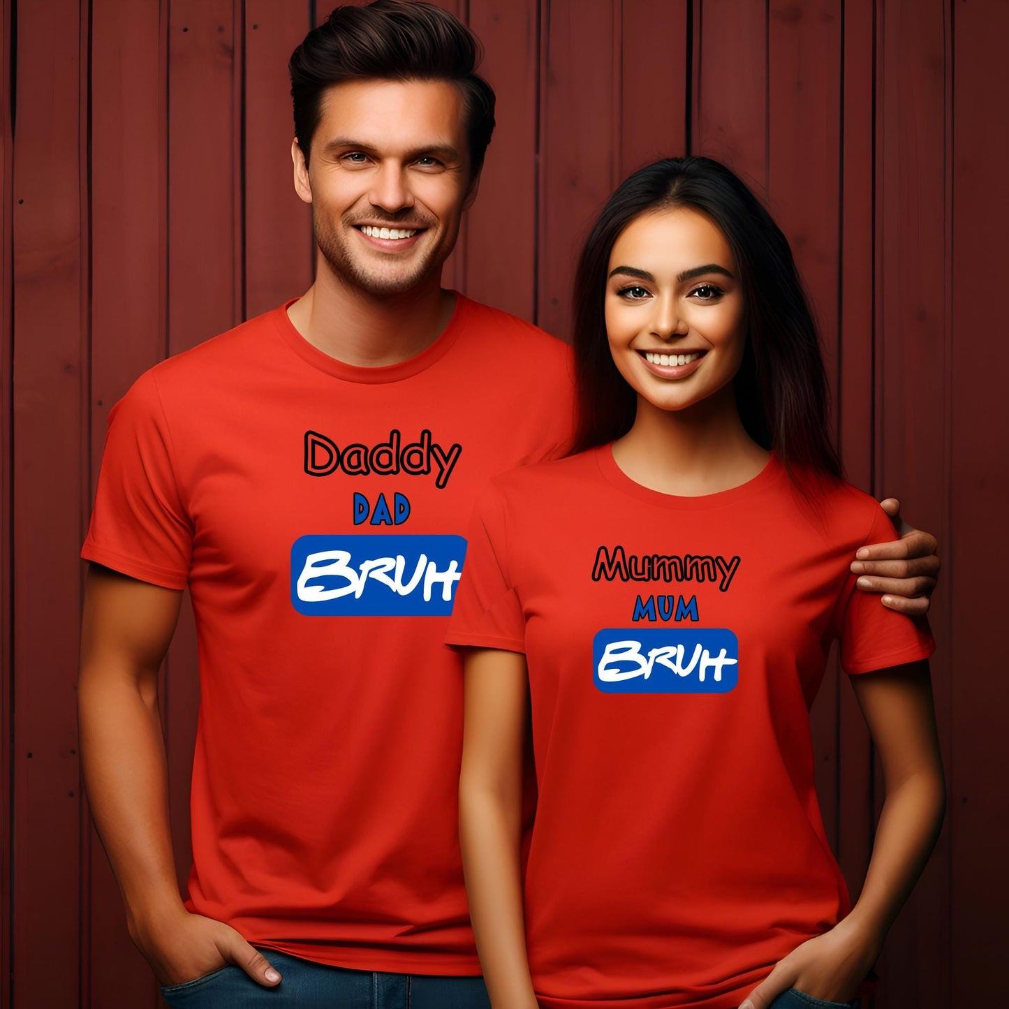 Personalised Dad and Mom Bruh T Shirt