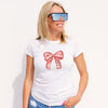 Personalised Pink Bow T Shirt, Coquette Pink Ribbon T-Shirt, Bow Name Print T-Shirt, Pink Bow Shirt, Cute Bow Shirt, Custom Girly Gifts