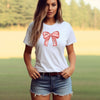 Personalised Pink Bow T Shirt, Coquette Pink Ribbon T-Shirt, Bow Name Print T-Shirt, Pink Bow Shirt, Cute Bow Shirt, Custom Girly Gifts