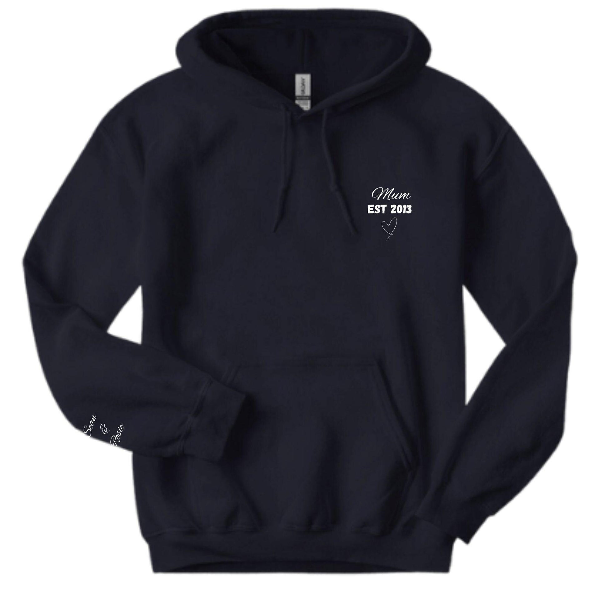 Personalised Mama Est Sweatshirt with Kid Names on Sleeve, Mothers Day Hoodie, Custom Mum Hoodie, Mum Est Hoodie, Mother's Day Gift Idea