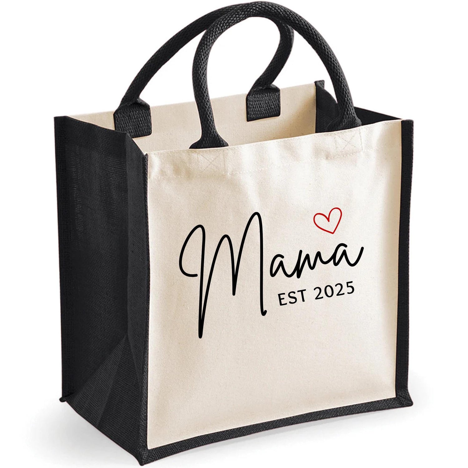 Personalised EST Tote Bag, Mama Est Tote Bag, Cute Shoulder Bag, Bag for Mama, Canvas Tote Bag, Mum Tote Bag, Mom Personalized Gift