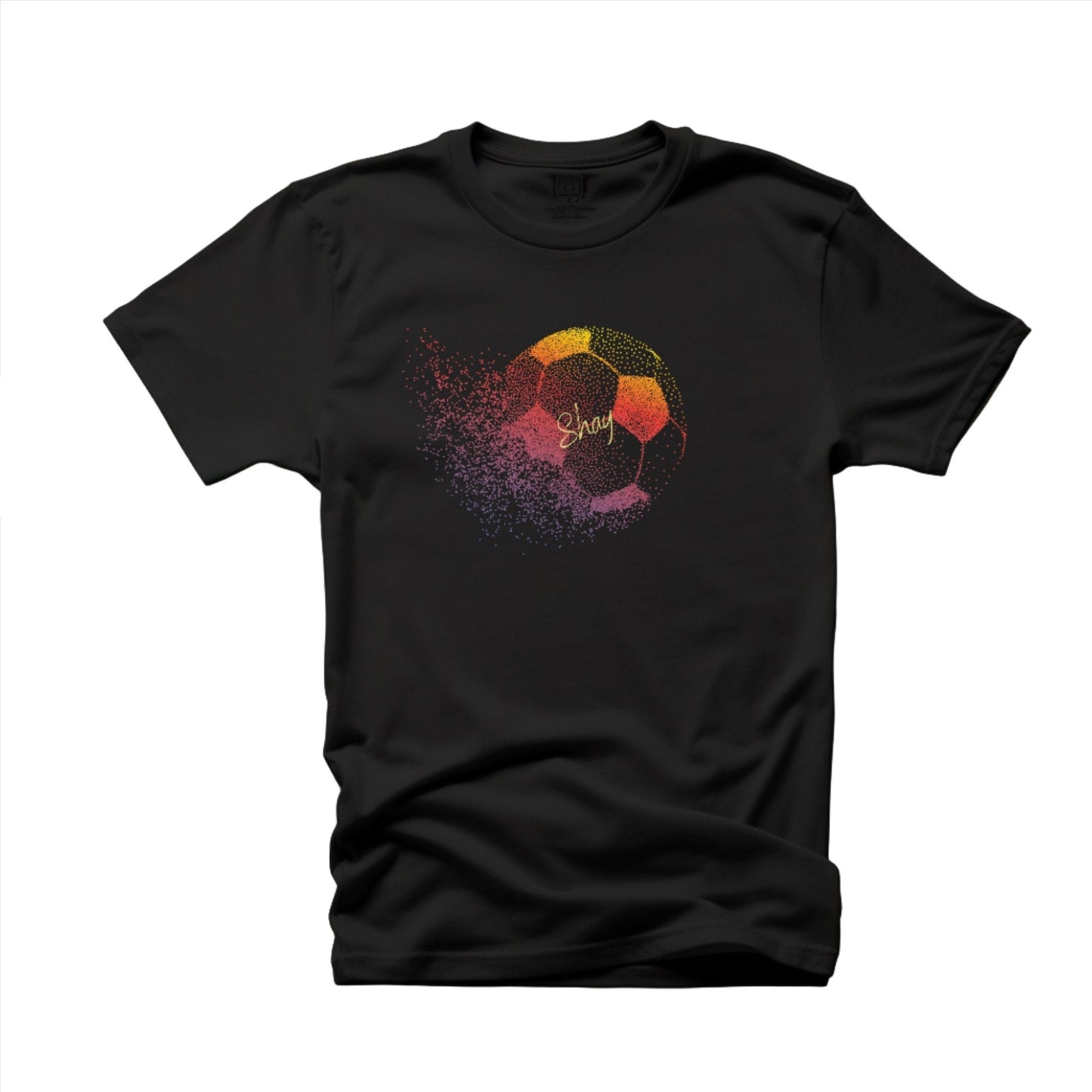 Kids Personalised Football T-Shirt! Custom Name, Dissolving Football Design – Perfect for Sports Lovers! Unisex Black Tee for Soccer Fans!