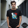 Let's Travel Printed T-Shirt - Perfect Summer Vacation Attire, Featuring World Map & Airplane Mode Design
