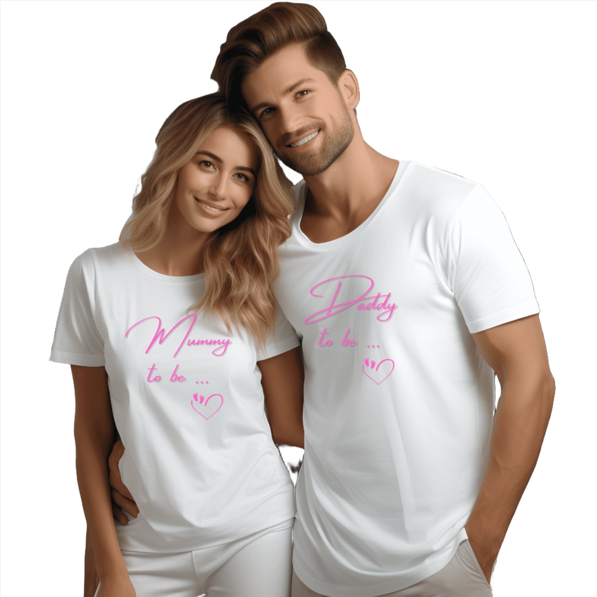 Matching Mummy Daddy To Be With Heart T-Shirts