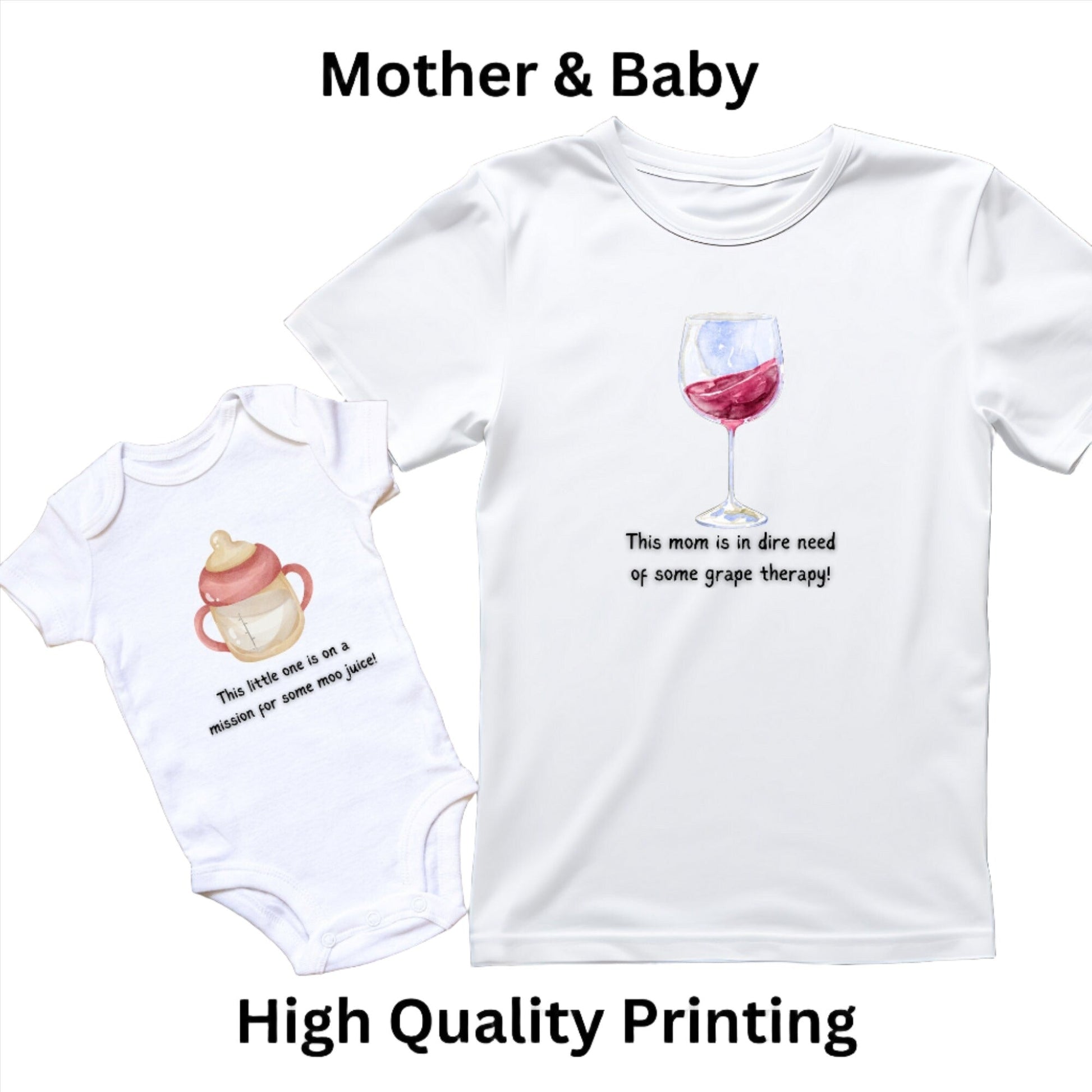 Mummy & Baby Funny Matching Mother And Baby T-Shirt & Baby Grow Set