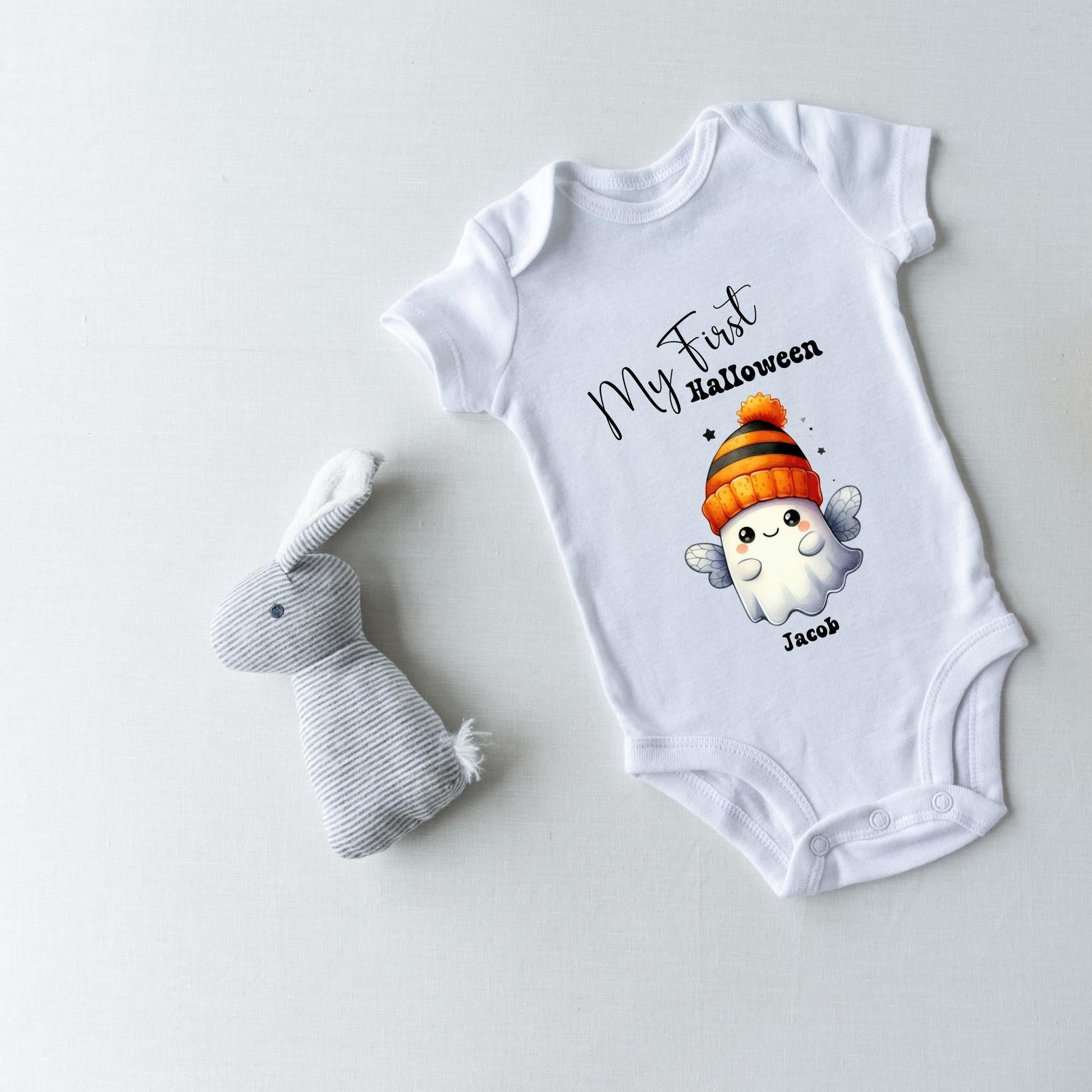 My First Halloween Boo White Custom Baby Vest