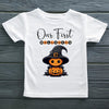 Our First Halloween Pumpkin Wizard Family Matching White Shirts