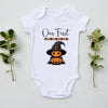 Our First Halloween Pumpkin Wizard Family Matching White Shirts