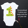 Personalised 1st Birthday Dino Balloons T Shirt