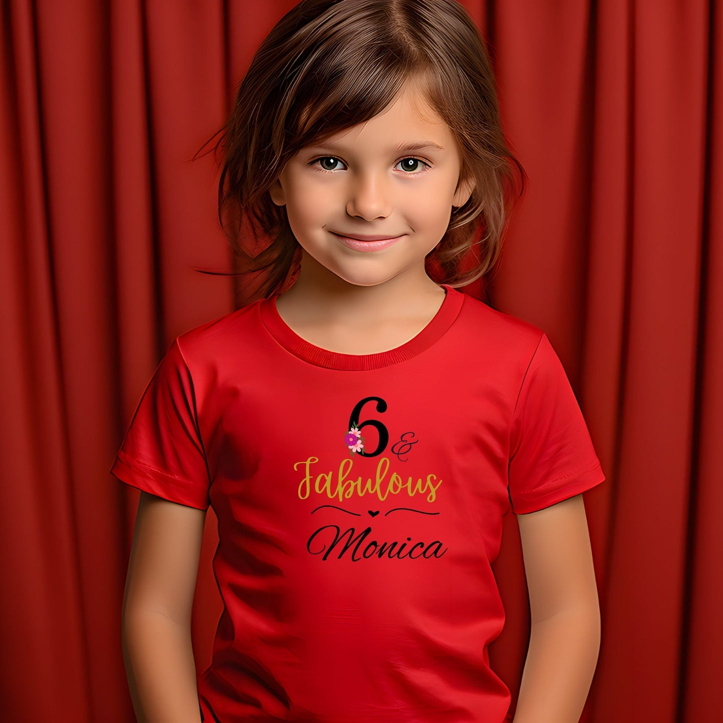 Personalised 6th Birthday T-Shirt - Fabulous & Stylish Birthday Shirt with Custom Name for Girls - Perfect Birthday Party Outfit and Gift