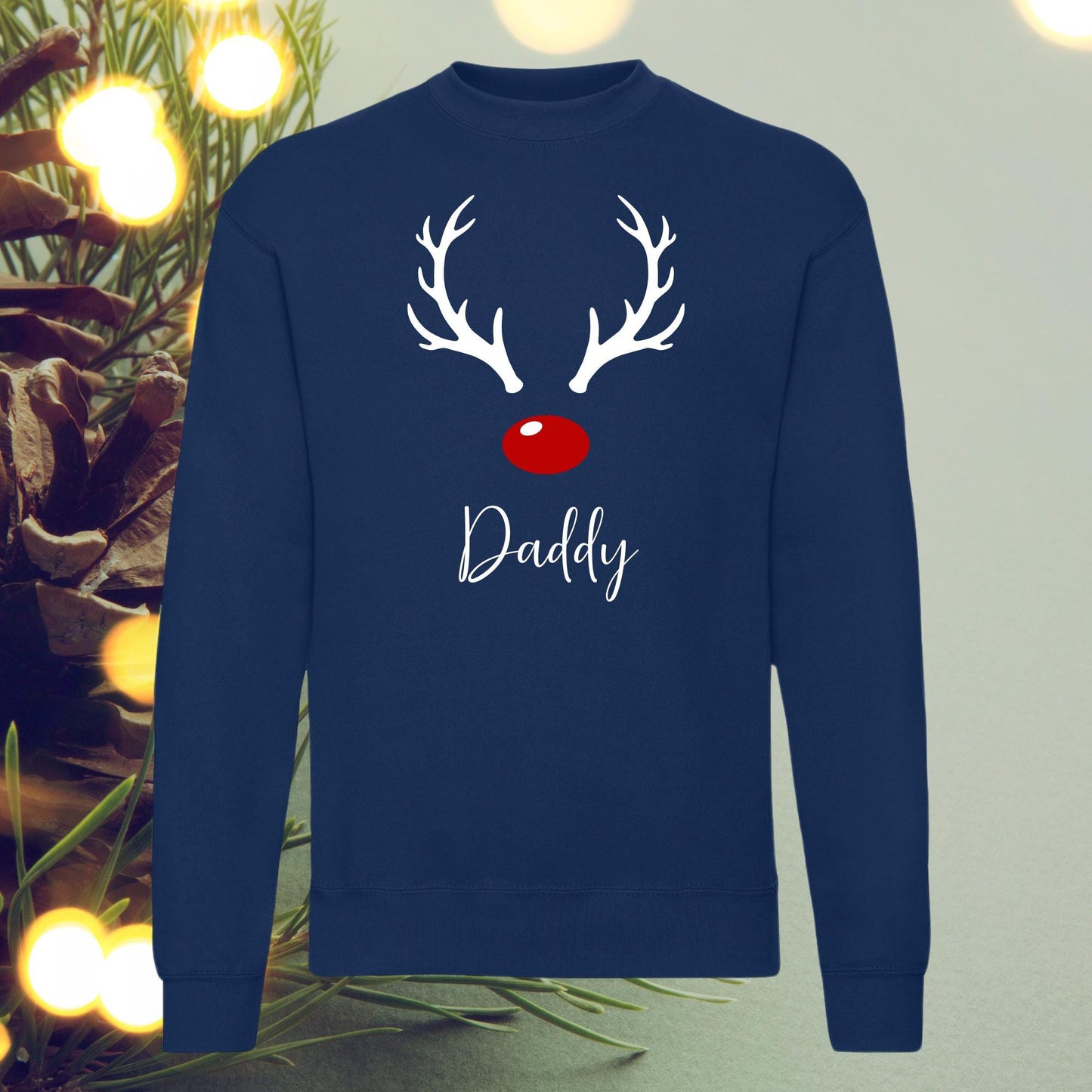 Personalised Christmas Family Name Reindeer Sweatshirt