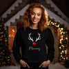 Personalised Family Name Reindeer Face Christmas Sweatshirts