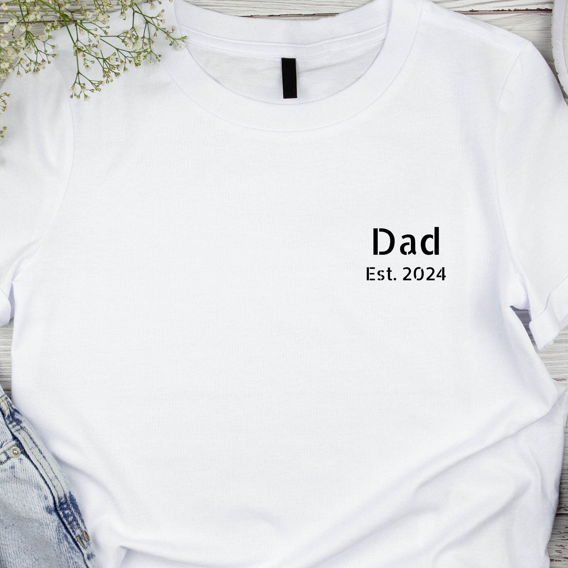 Personalised Dad Est. Year T-Shirt - Custom Date Dad Shirt