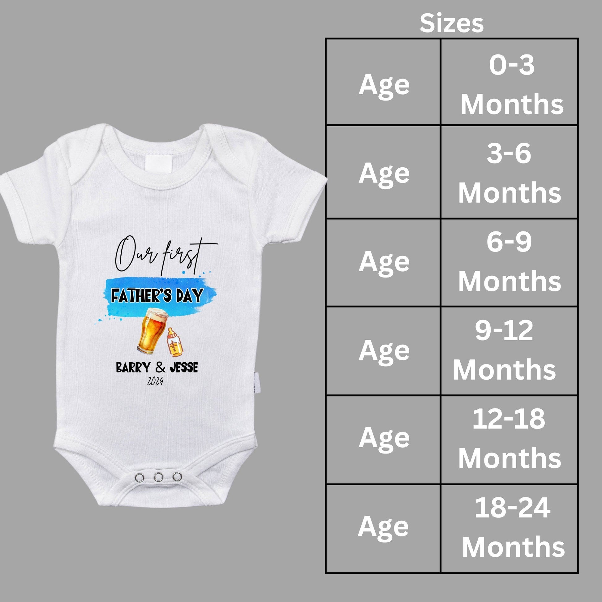 Personalised Dad & Kid Matching Shirts: Our First Father's Day Collection - Custom Cheers Dad & Baby Shirt Set!