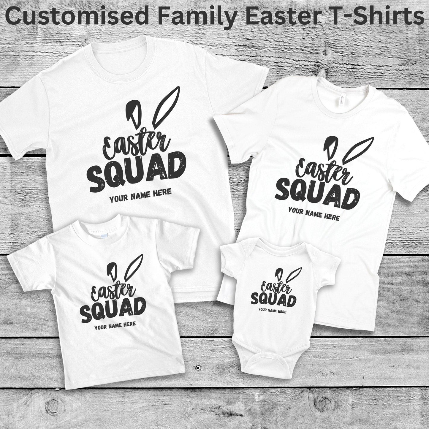 Personalised Easter Squad Family Matching T Shirts