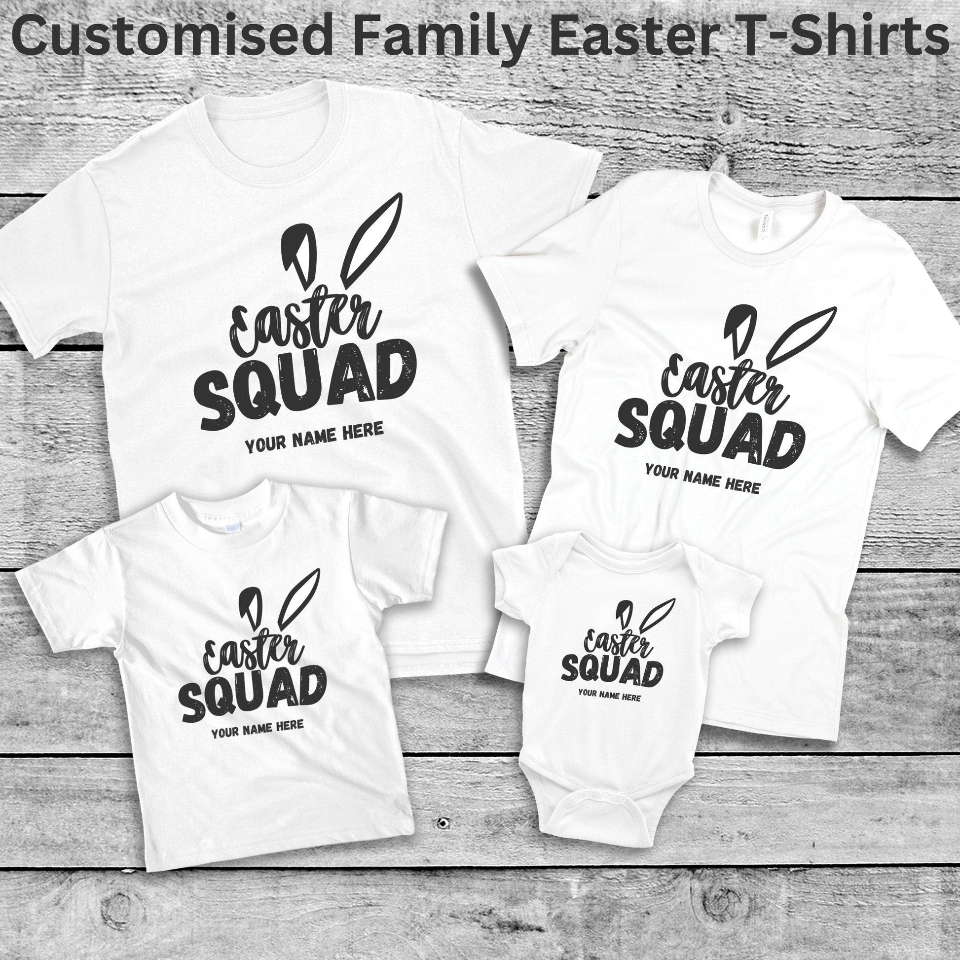 Personalised Easter Squad Family Matching T Shirts