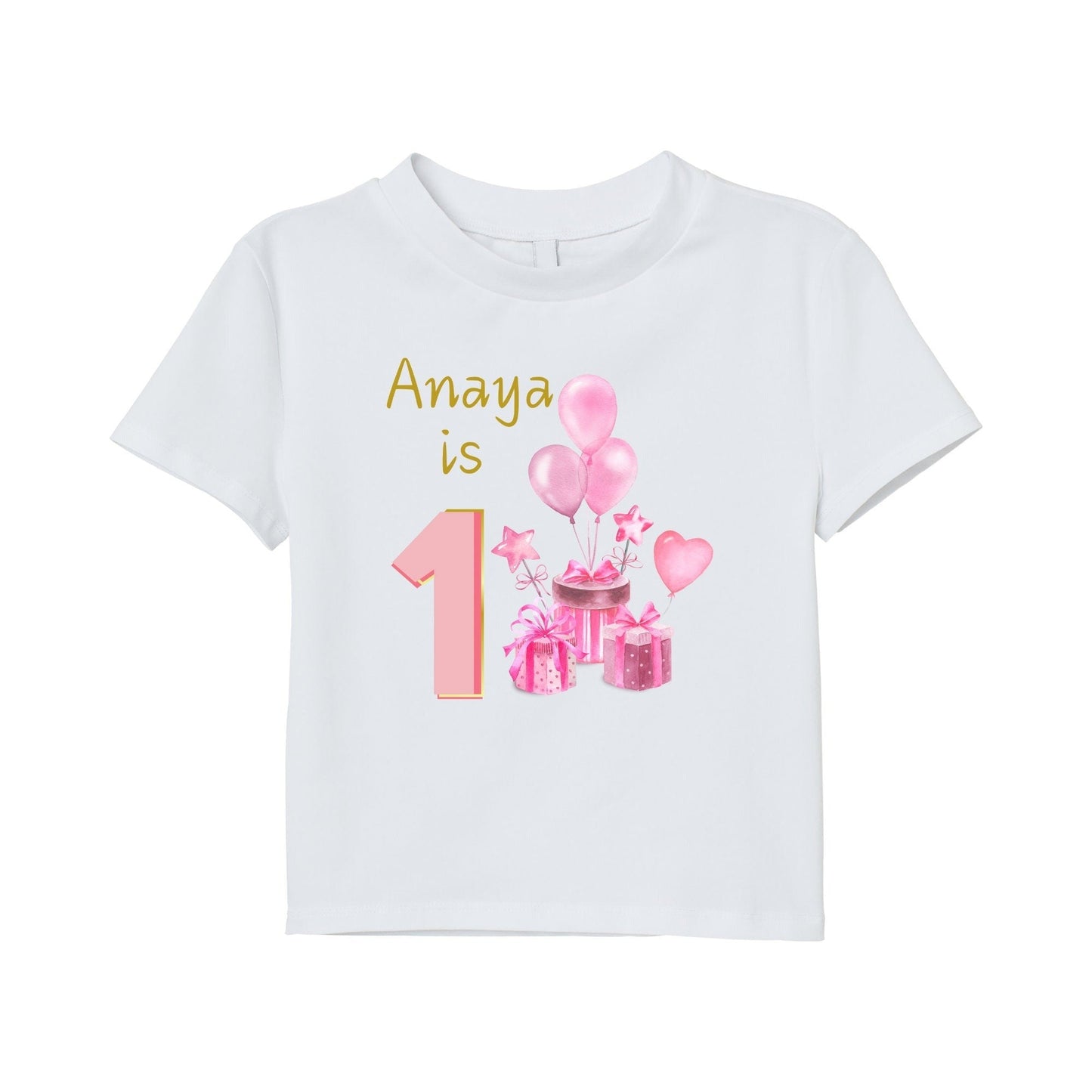 Personalised First Birthday Balloons T-Shirt - Custom One Year Bodysuit for Kids Ideal Birthday Party Shirt