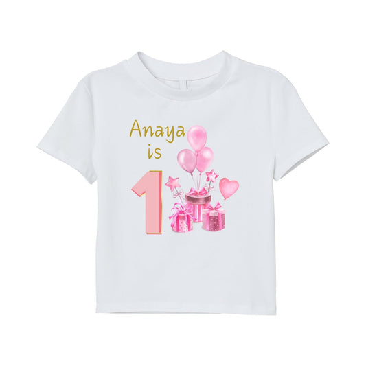 Personalised First Birthday Balloons T-Shirt - Custom One Year Bodysuit for Kids Ideal Birthday Party Shirt